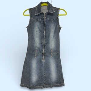 Vintage 90’s zip up Denim mini Dress